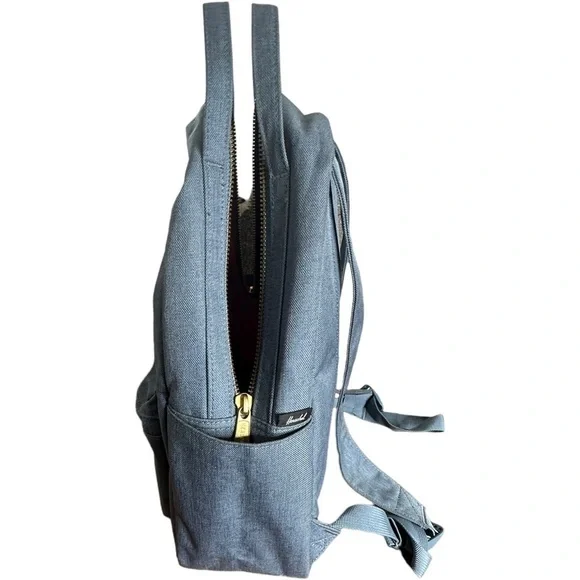 Like New Herschel Supply Co. Denim Blue Canvas Backpack - Picture 5 of 10